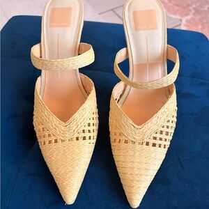 Dolce Vita Kaline Straw Pointed Toe Slip-On Mules